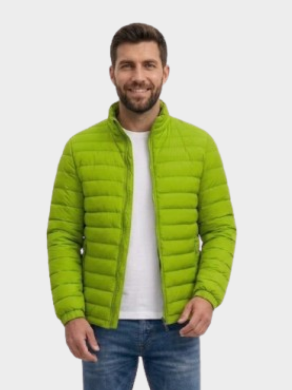 Jaqueta de Algodão Masculina Urban Slim Fit Gola Alta