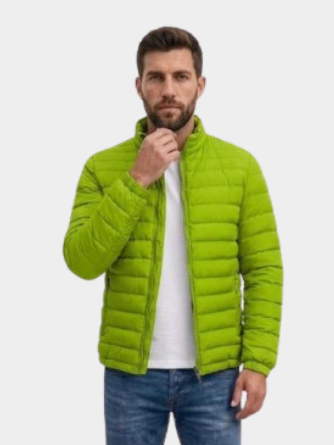 Jaqueta de Algodão Masculina Urban Slim Fit Gola Alta