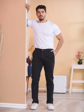Vendedor IndicadoCalça Sarja Bolso Embutido Bolso Faca Sport Fino Social Masculino com Lycra Alta Durabilidade e Conforto
