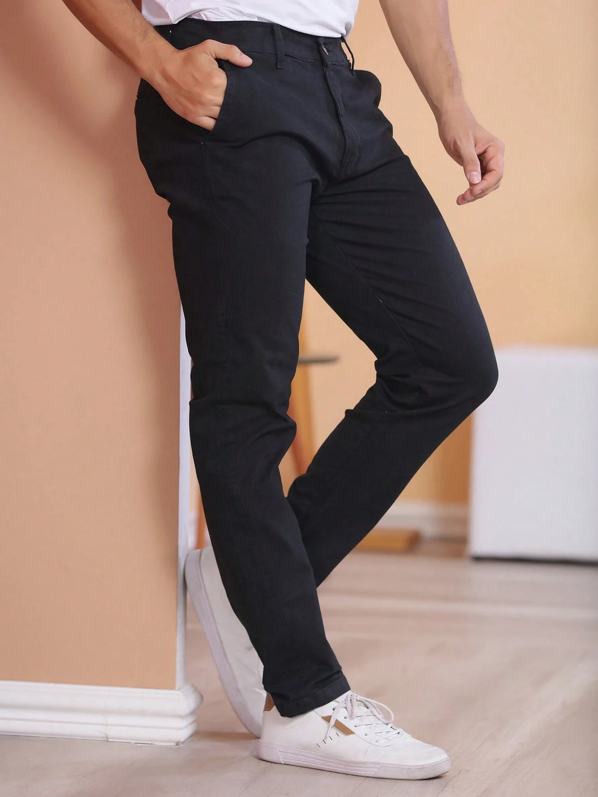 Vendedor IndicadoCalça Sarja Bolso Embutido Bolso Faca Sport Fino Social Masculino com Lycra Alta Durabilidade e Conforto