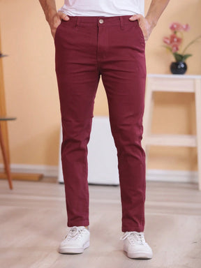 Calça Sarja Vinho Masculina Regular Fit