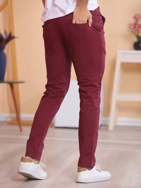 Calça Sarja Vinho Masculina Regular Fit