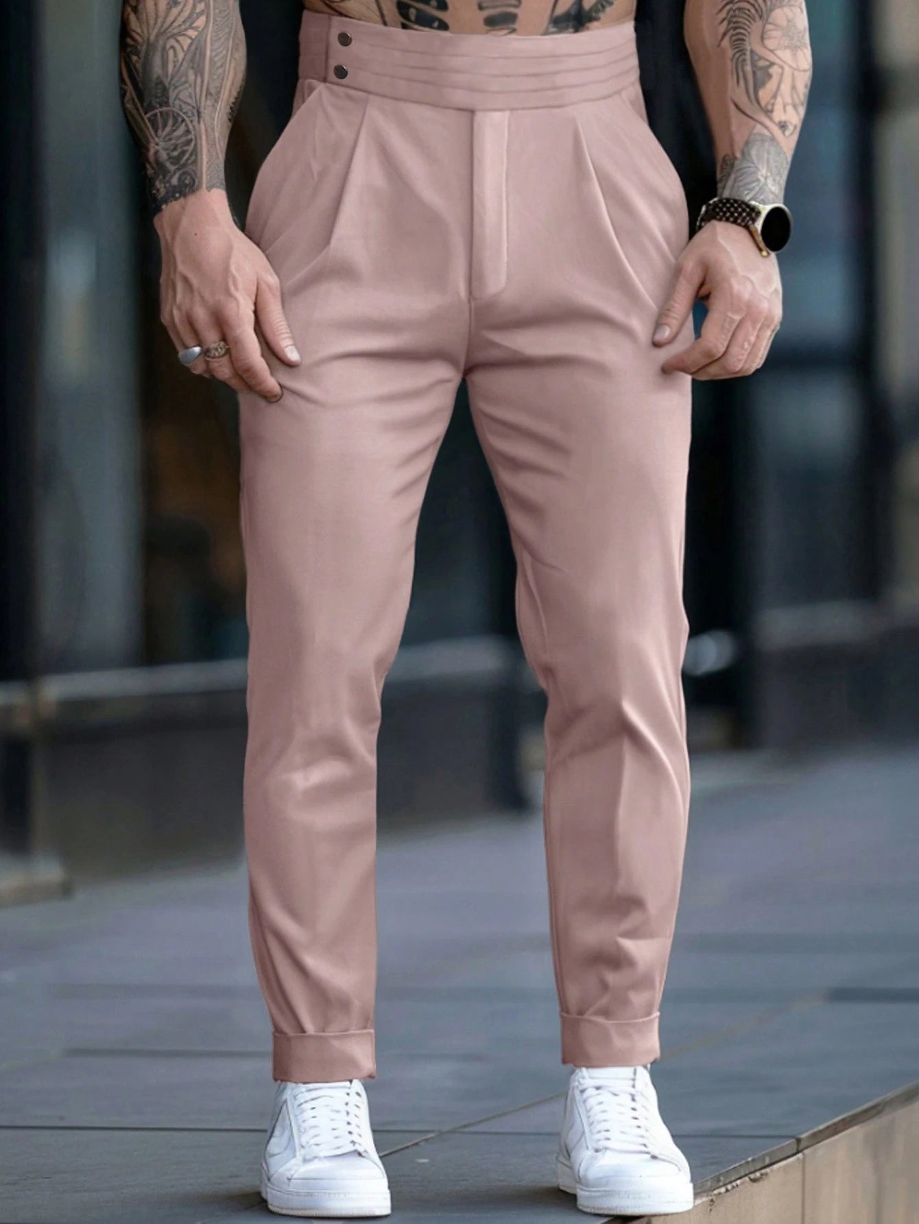 Calça Social Salmão Masculina Sicilia Alfaiataria Regular Fit