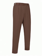 Manfinity Bizformal Calça Casual de Negócios Reta com Bolso Pregueado de Cor Sólida para Homens