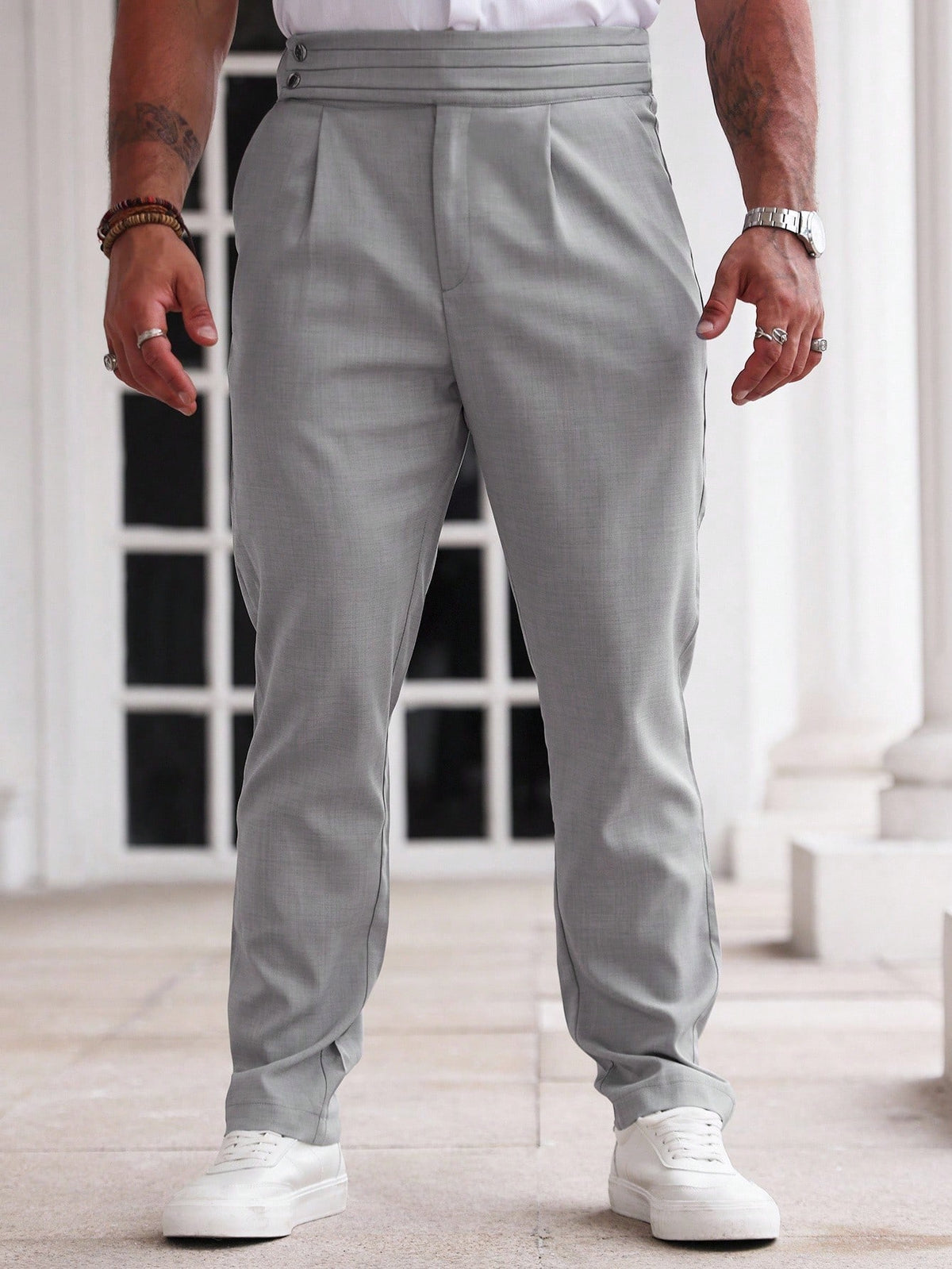 Calça Social Cinza Masculina Sicilia Alfaiataria Regular Fit