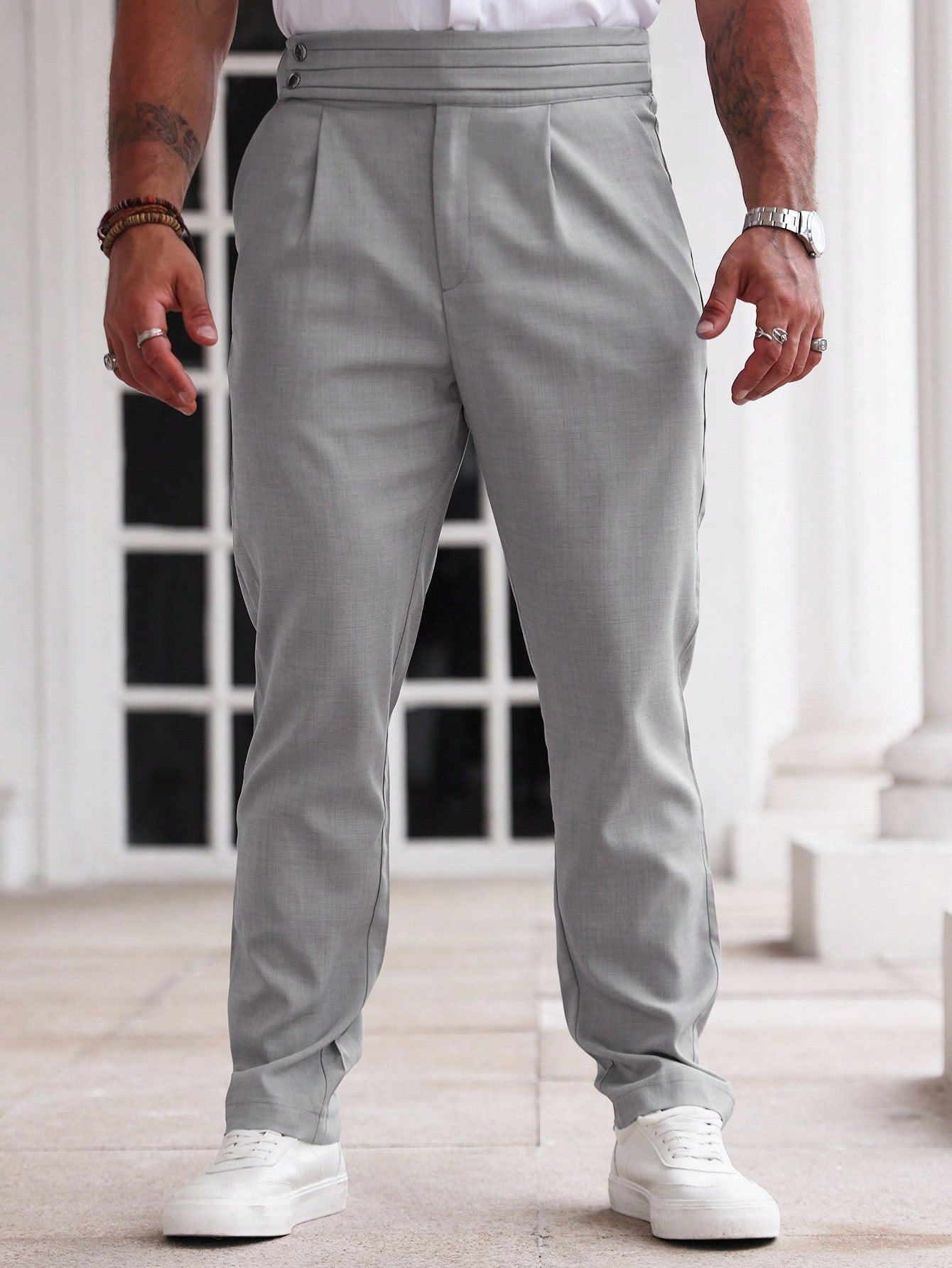 Calça Social Cinza Masculina Sicilia Alfaiataria Regular Fit