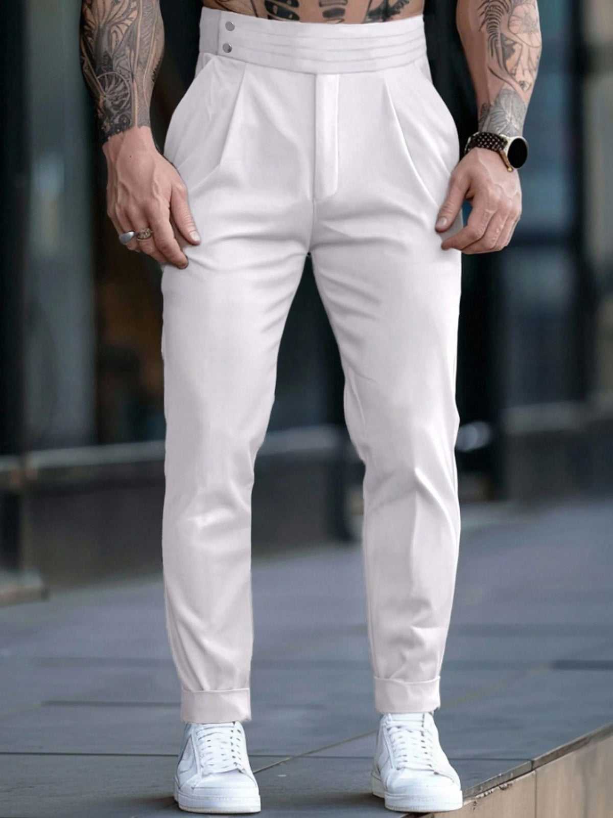 Calça Social Branca Masculina Sicilia Alfaiataria Regular Fit