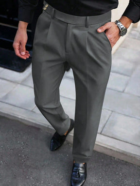 Calça Social Chumbo Masculina Alfaiataria Milano Regular Fit