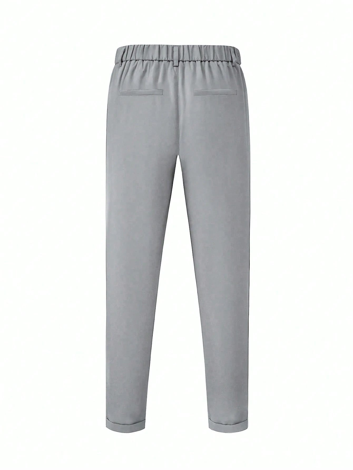 Calça Social Cinza Masculina Alfaiataria Milano Regular Fit