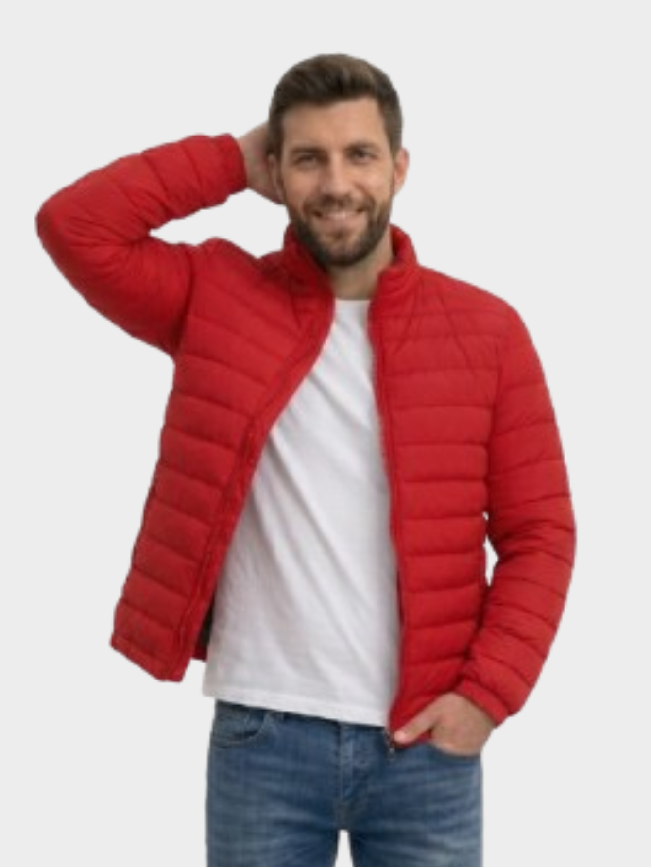 Jaqueta de Algodão Masculina Urban Slim Fit Gola Alta