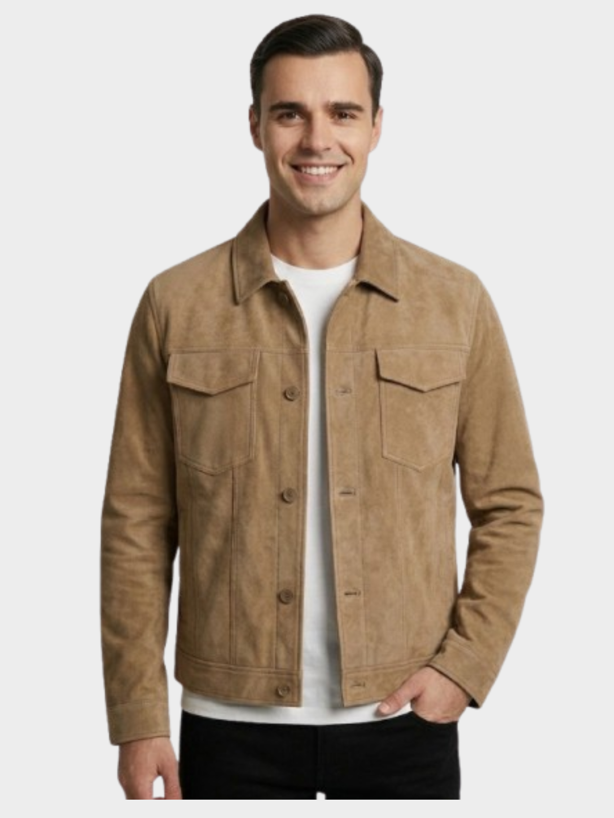Jaqueta Masculina Minimalista Bergamo com Bolsos Frontais