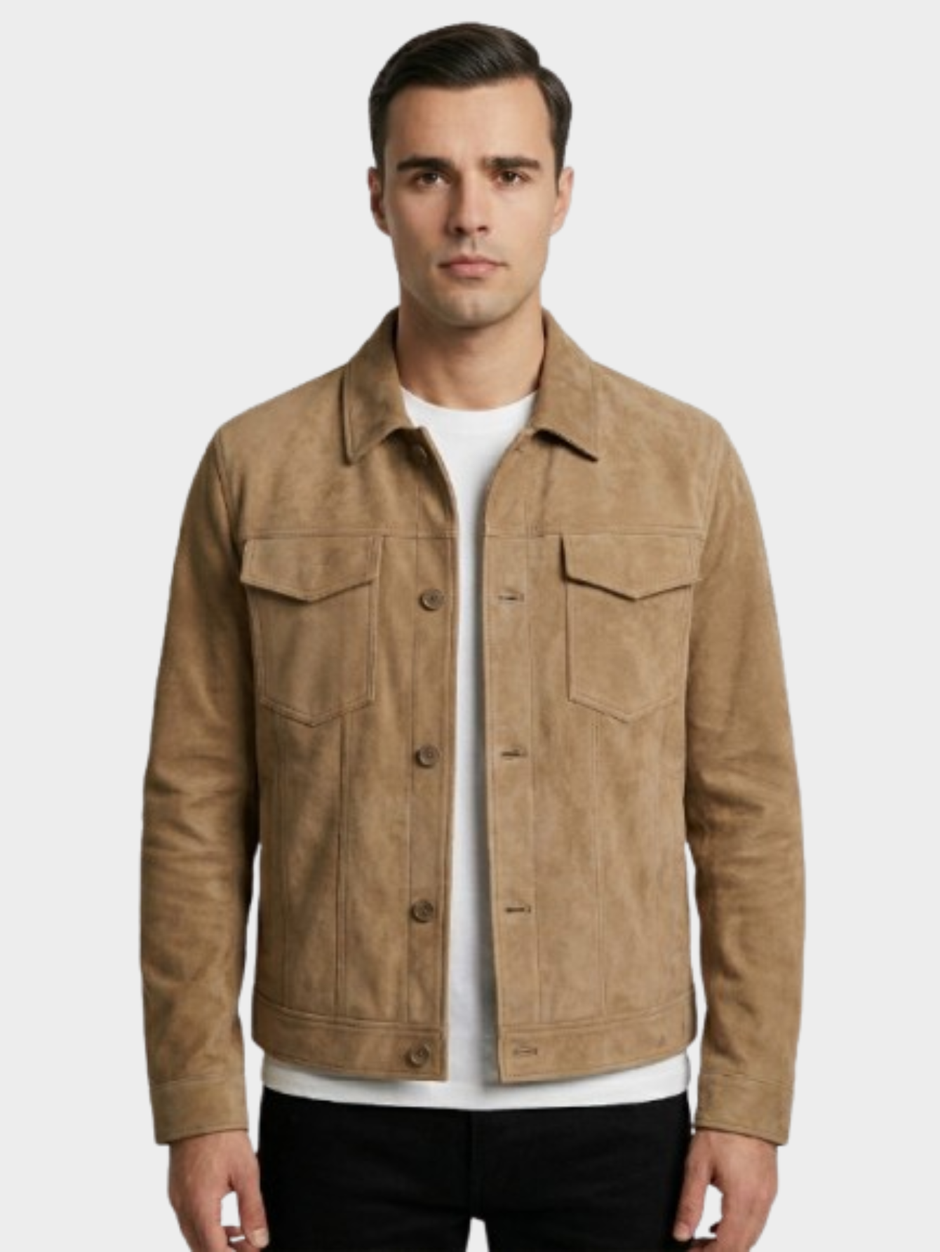 Jaqueta Masculina Minimalista Bergamo com Bolsos Frontais