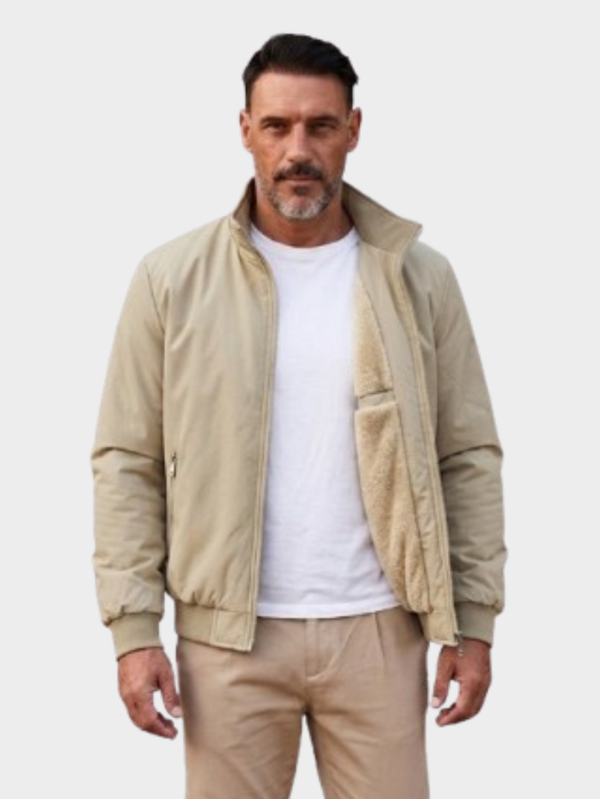 Jaqueta Masculina Sanremo Gola Alta Forro Interno de Veludo