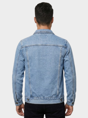 Jaqueta Jeans Masculina Cavalieri Bolsos Frontais de Lapela