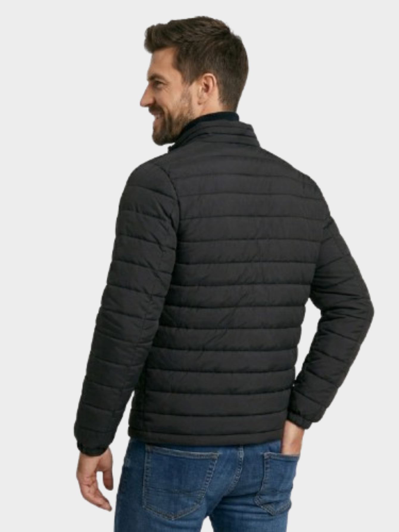 Jaqueta de Algodão Masculina Urban Slim Fit Gola Alta