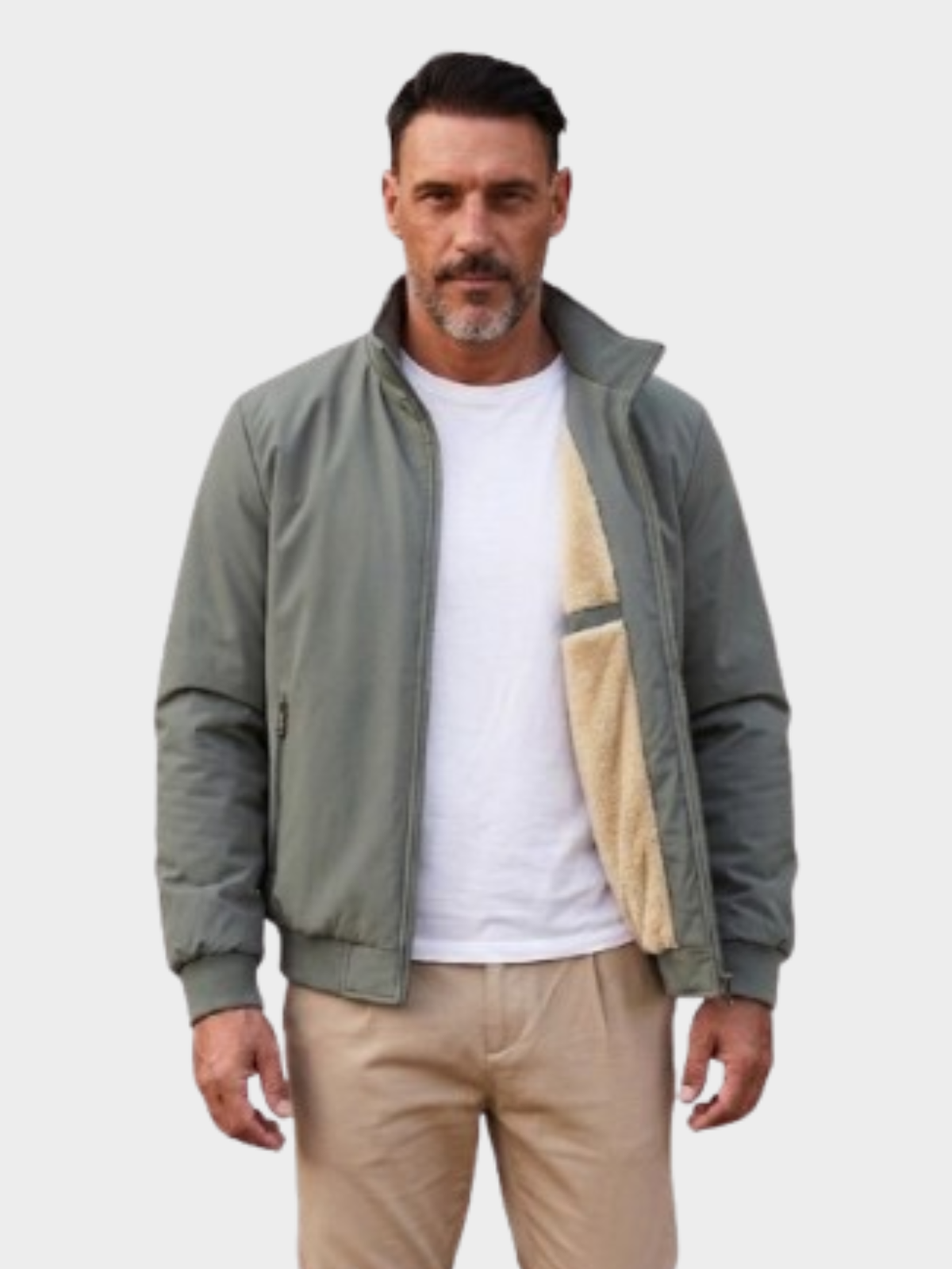 Jaqueta Masculina Sanremo Gola Alta Forro Interno de Veludo