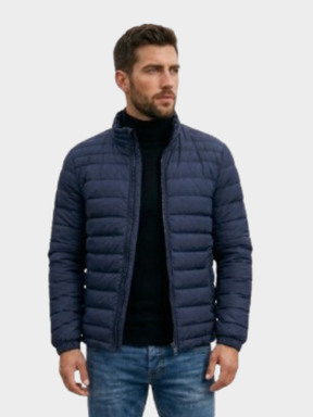 Jaqueta de Algodão Masculina Urban Slim Fit Gola Alta