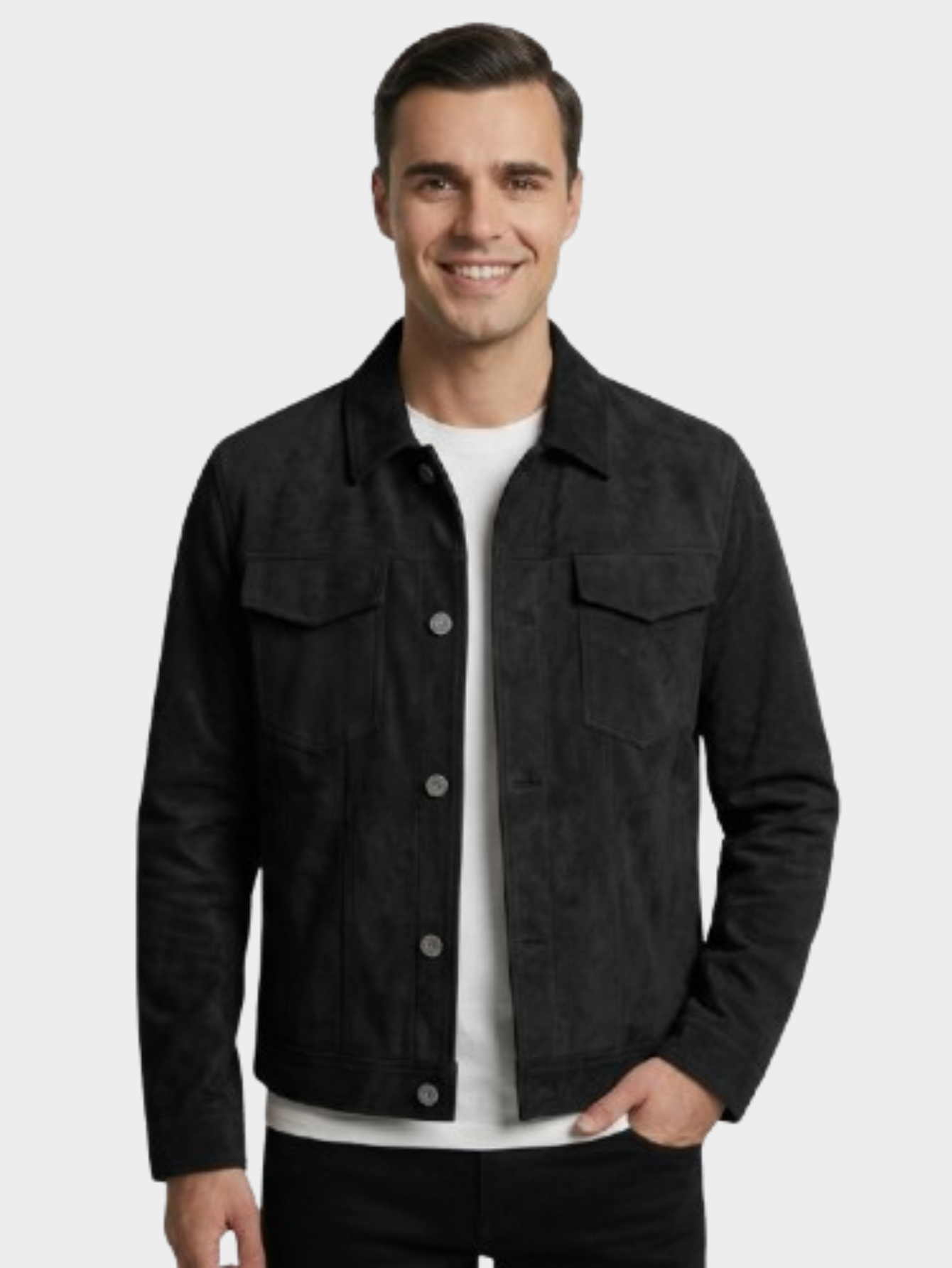 Jaqueta Masculina Minimalista Bergamo com Bolsos Frontais