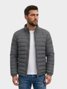 Jaqueta de Algodão Masculina Urban Slim Fit Gola Alta