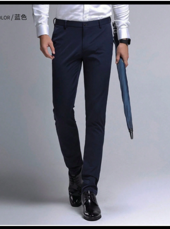 Calça Social Azul Marinho Masculina Tradicional Regular Fit
