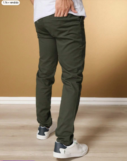 Calça Sarja Verde  Masculina Regular Fit
