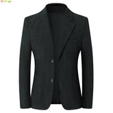 2026 Spring/Fall Men's Blue Suit Jacket, Black Long-Sleeve V-Neck Single-Breasted Formal Coats, Asian Fit Slim Cut.