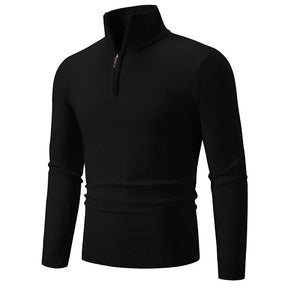 New Arrival Autumn/winter Men's Knitted Pullover Sweater Zipper Half Polo/turtle Neck Casual Top Long Sleeve