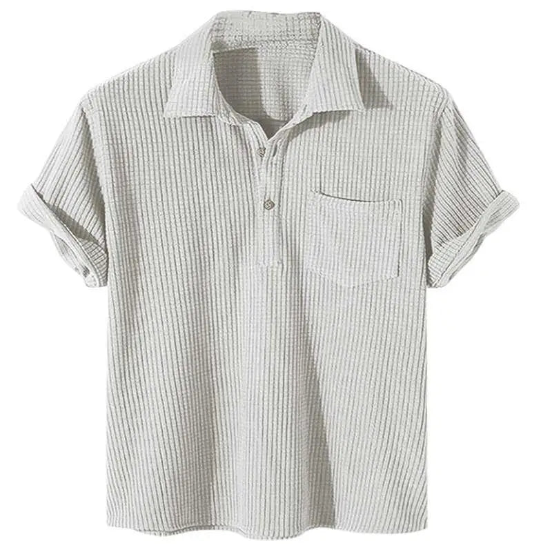 Camisa Casual Masculina Raffinato Bolso Frontal Manga Curta