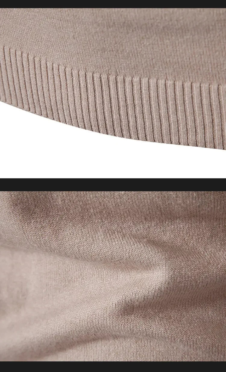New Arrival Autumn/winter Men's Knitted Pullover Sweater Zipper Half Polo/turtle Neck Casual Top Long Sleeve