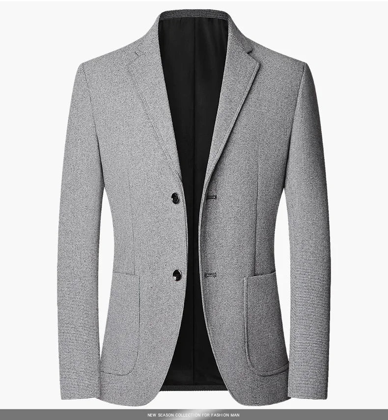 TFETTERS Brand 2025 Spring Elegant Blazer for Men Long Sleeve 2 Button Wedding Party Easy Care Business Blazers Suits Men