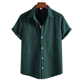 Camisa Casual Listrada Masculina Valenza Manga Curta