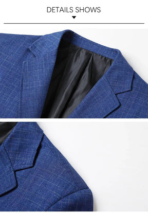 TFETTERS Brand 2025 Spring Mens Wedding Suits Blazer Check Autumn Single Breasted Suits Blazers Men Fashion Blazer for Mens