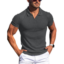 Camisa Polo Masculina Texturizada Romeni Slim Fit Manga Curta