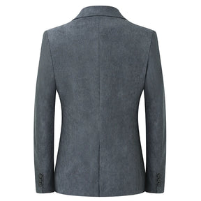 2026 Spring/Fall Men's Blue Suit Jacket, Black Long-Sleeve V-Neck Single-Breasted Formal Coats, Asian Fit Slim Cut.