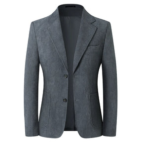 2026 Spring/Fall Men's Blue Suit Jacket, Black Long-Sleeve V-Neck Single-Breasted Formal Coats, Asian Fit Slim Cut.