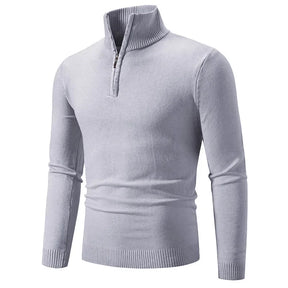 New Arrival Autumn/winter Men's Knitted Pullover Sweater Zipper Half Polo/turtle Neck Casual Top Long Sleeve