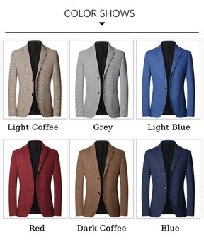 TFETTERS Brand 2025 Spring Elegant Blazer for Men Long Sleeve 2 Button Wedding Party Easy Care Business Blazers Suits Men