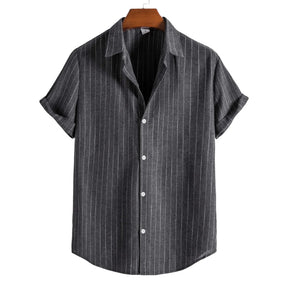 Camisa Casual Listrada Masculina Valenza Manga Curta
