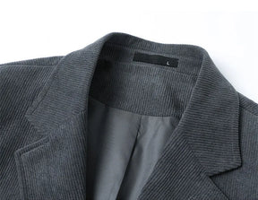 2026 Spring/Fall Men's Blue Suit Jacket, Black Long-Sleeve V-Neck Single-Breasted Formal Coats, Asian Fit Slim Cut.