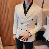 Men's Corduroy Striped Suit Jaet Autumn Winter Thiened Korean Sle Slim Fit Faionable Casual Western Top
