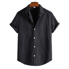 Camisa Casual Listrada Masculina Valenza Manga Curta