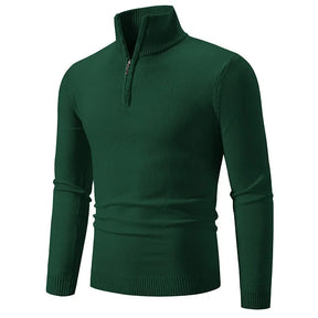 New Arrival Autumn/winter Men's Knitted Pullover Sweater Zipper Half Polo/turtle Neck Casual Top Long Sleeve