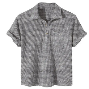 Camisa Casual Masculina Raffinato Bolso Frontal Manga Curta