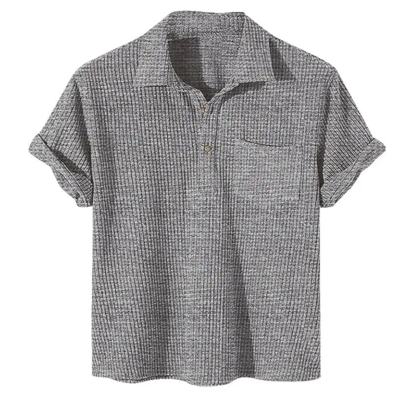Camisa Casual Masculina Raffinato Bolso Frontal Manga Curta