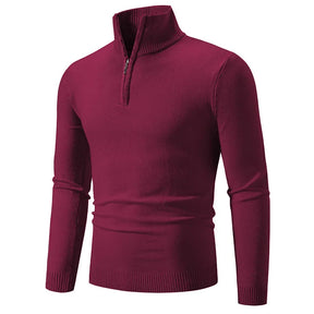 New Arrival Autumn/winter Men's Knitted Pullover Sweater Zipper Half Polo/turtle Neck Casual Top Long Sleeve