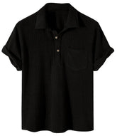 Camisa Casual Masculina Raffinato Bolso Frontal Manga Curta