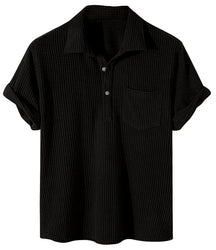 Camisa Casual Masculina Raffinato Bolso Frontal Manga Curta