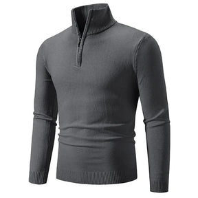 New Arrival Autumn/winter Men's Knitted Pullover Sweater Zipper Half Polo/turtle Neck Casual Top Long Sleeve