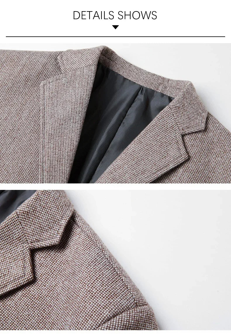 TFETTERS Brand 2025 Spring Elegant Blazer for Men Long Sleeve 2 Button Wedding Party Easy Care Business Blazers Suits Men