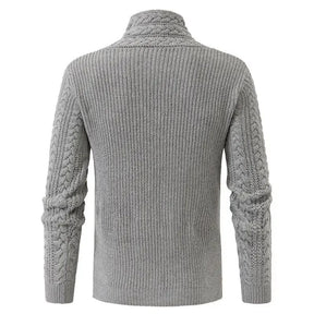 Suéter Masculino Valmont Tricô Trançado Gola Alta